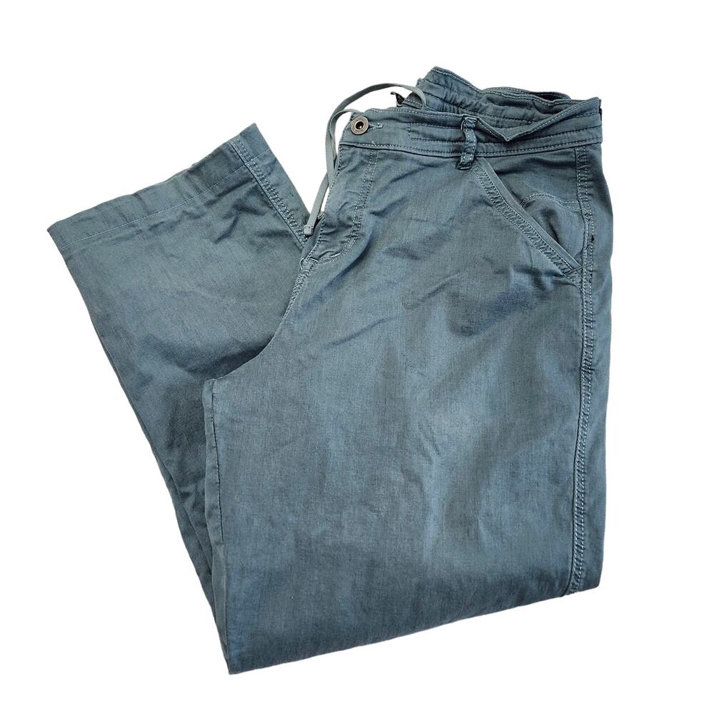 KUHL Size 16 Girls Wide Leg Cargo Pants Teal Green Cargo